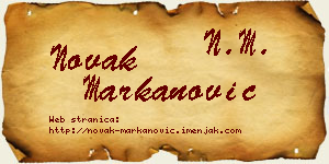 Novak Markanović vizit kartica